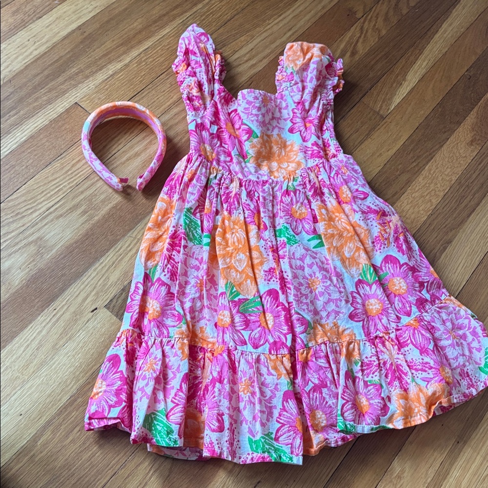 Girls Mixed Dress Bundle - Floral, Plaid & Metallic size 6 - Picture 11 of 16